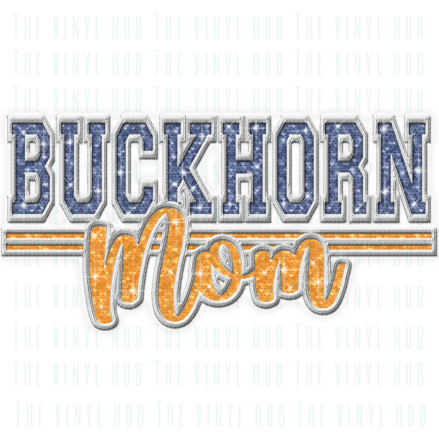 Buckhorn Mom Faux Sequin Ready to Press Transfer