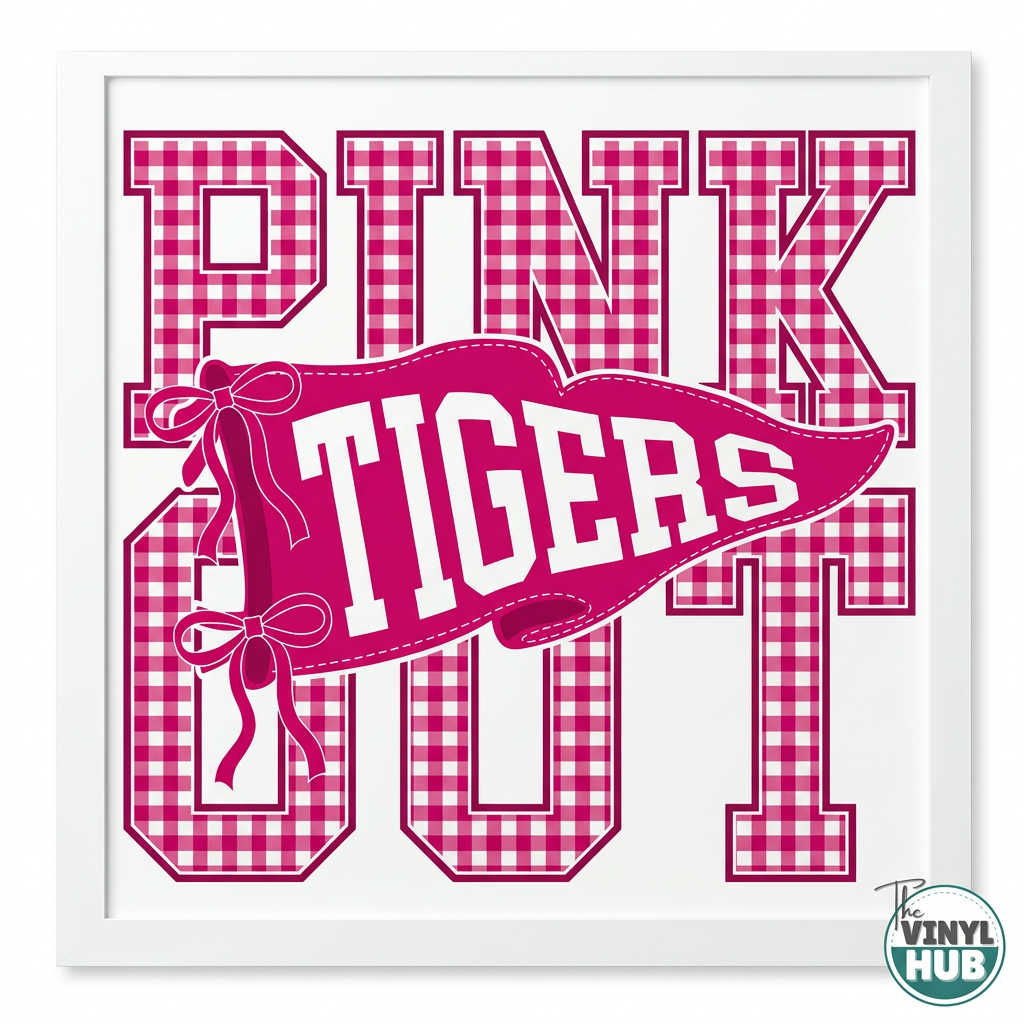 Deep pink Tigers with Vinyl Hub logo