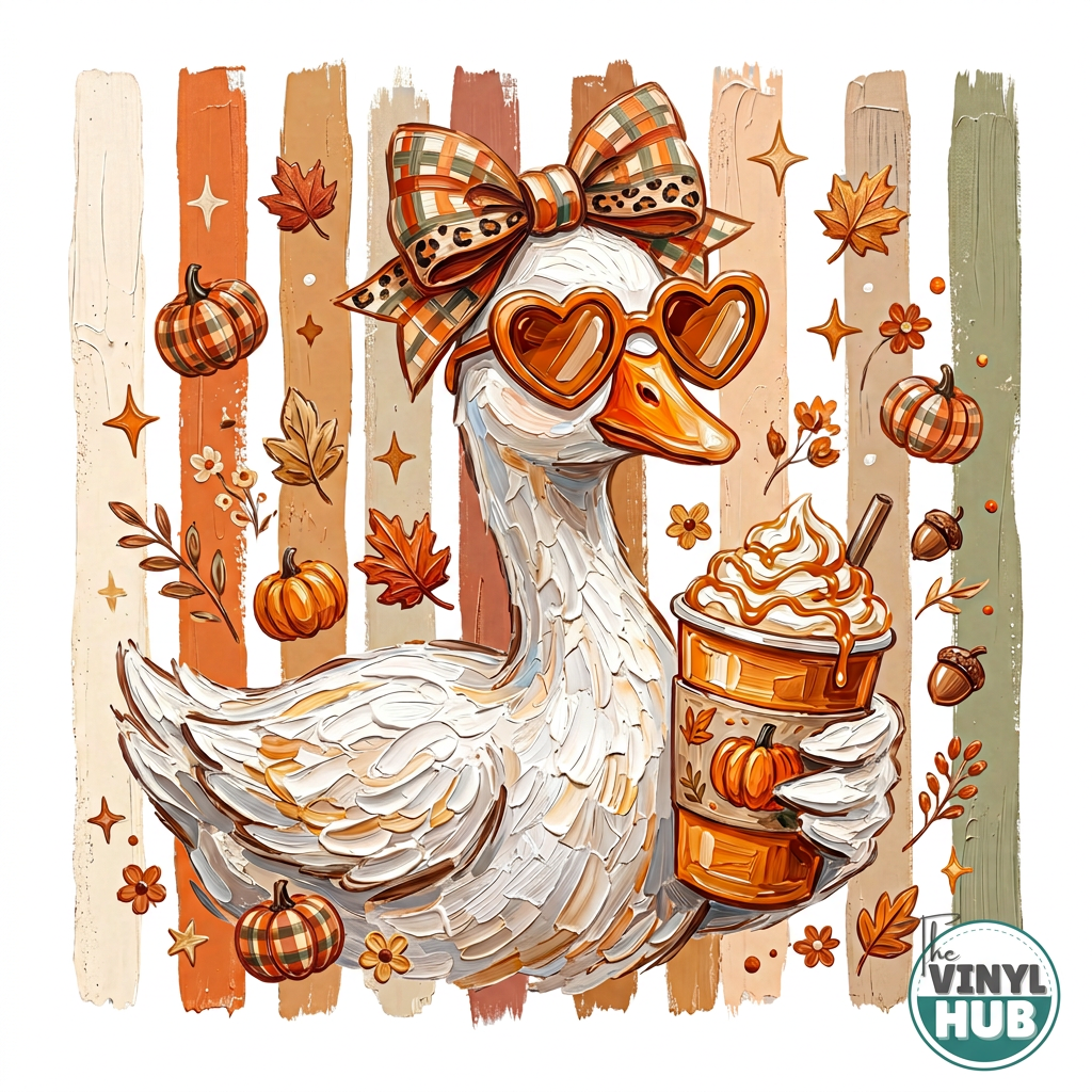 Fall goose artwork with The Vinyl Hub logo