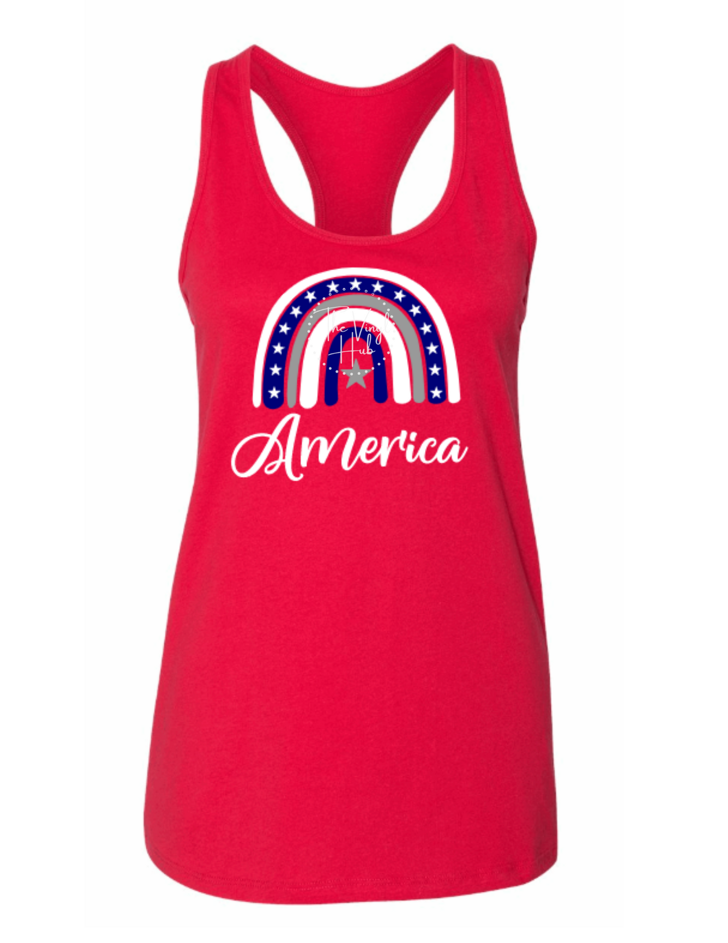 Rainbow America Ladies Flowy Tank