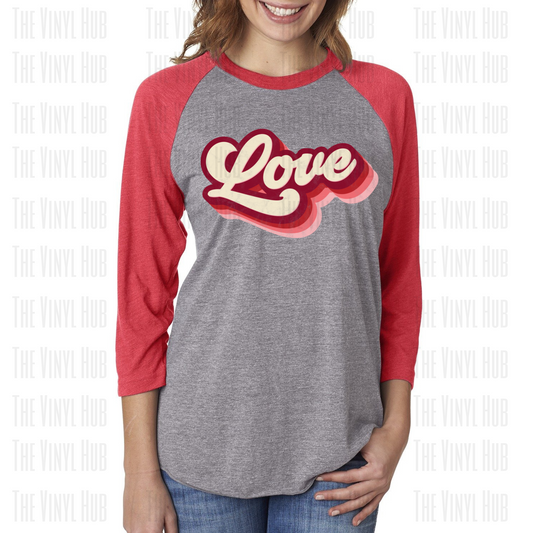 Retro Love Raglan T-Shirt