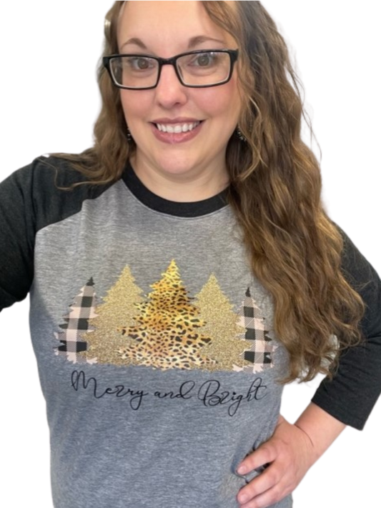Merry and Bright Raglan T