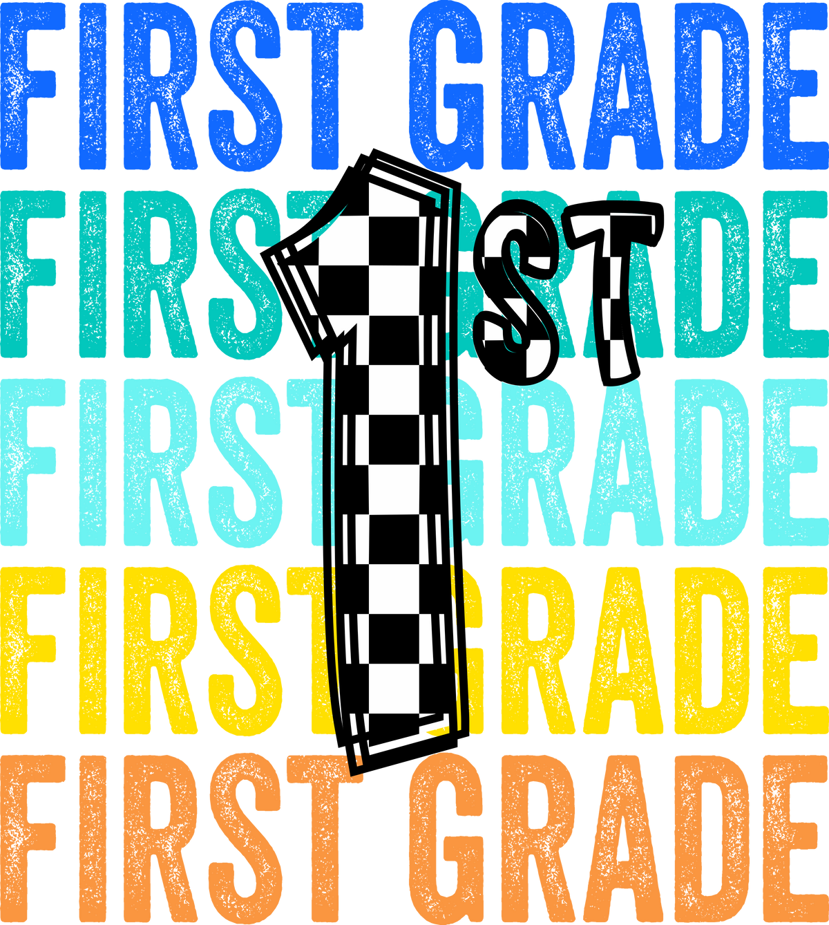 First Grade Back to School Checkered Stack