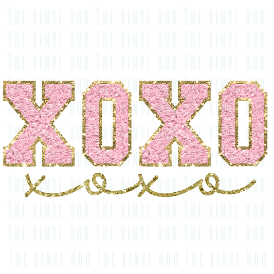 Glitter Chenille XOXO- Ready to Press Transfer