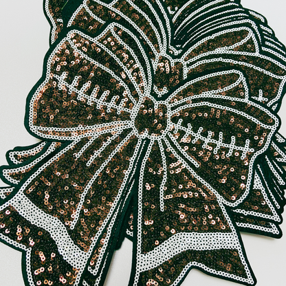 Football Bow - SEQUIN Patch