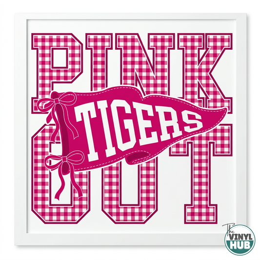 Deep pink Tigers with Vinyl Hub logo
