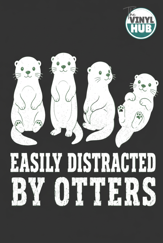 White otter design with Vinyl Hub logo