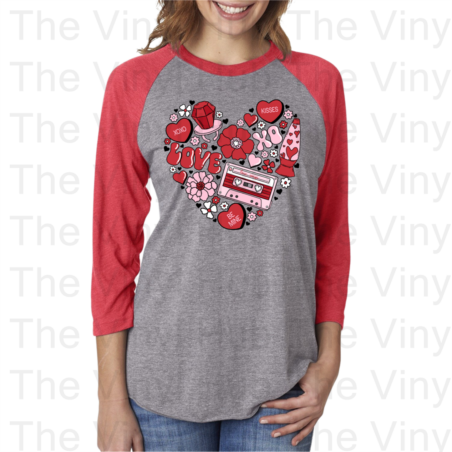 Lava Lamp and Kisses Heart Raglan T-Shirt