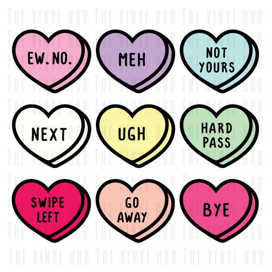 Conversation Rejection Hearts- Ready to Press Transfer